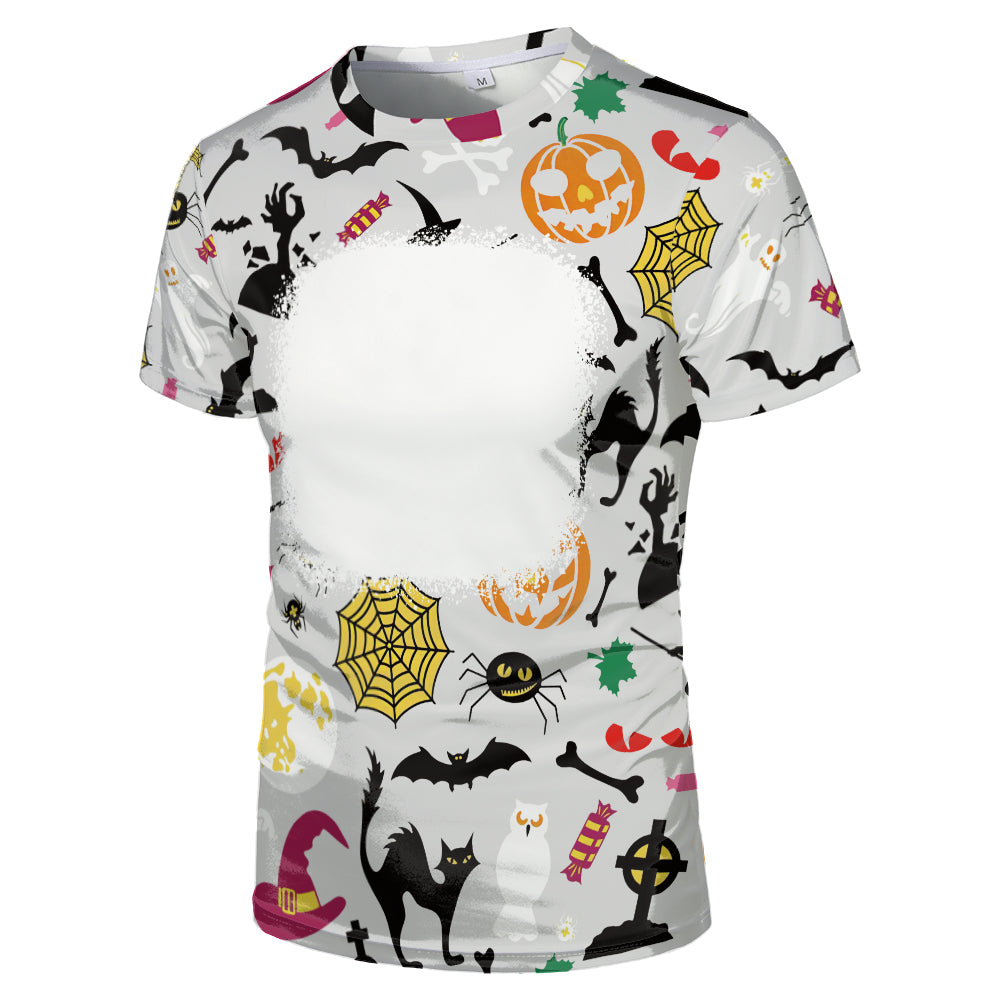 Halloween designs US size kids adults S- 6XL 100% olyester blanched sublimation shirts faux