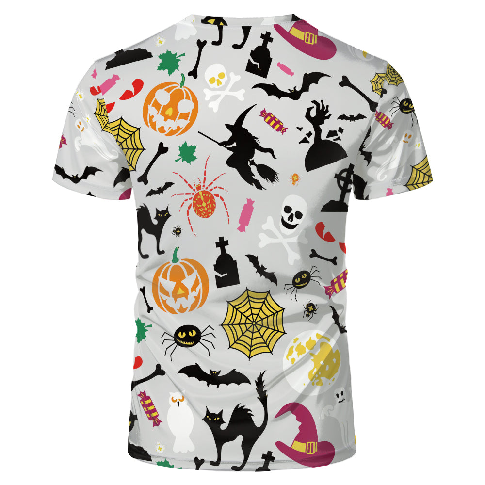 Halloween designs US size kids adults S- 6XL 100% olyester blanched sublimation shirts faux
