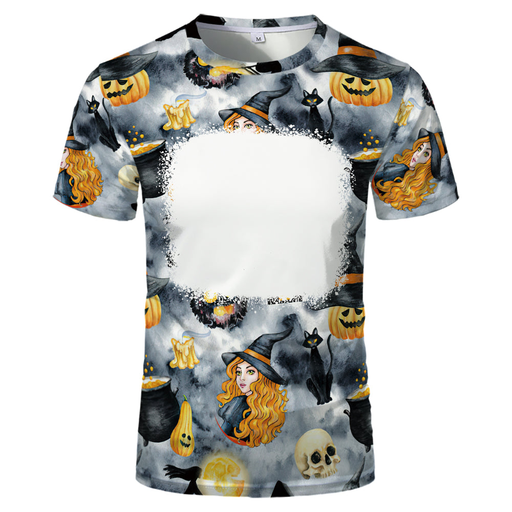 Halloween designs US size kids adults S- 6XL 100% olyester blanched sublimation shirts faux