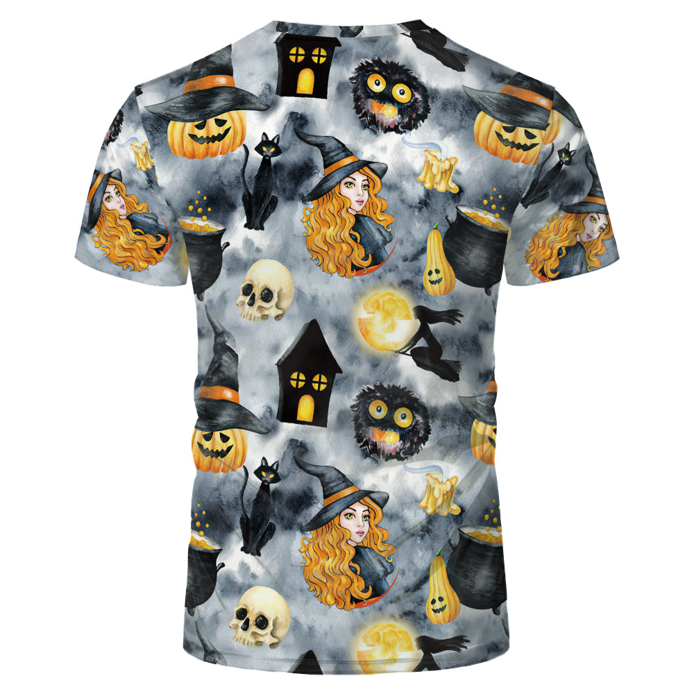 Halloween designs US size kids adults S- 6XL 100% olyester blanched sublimation shirts faux