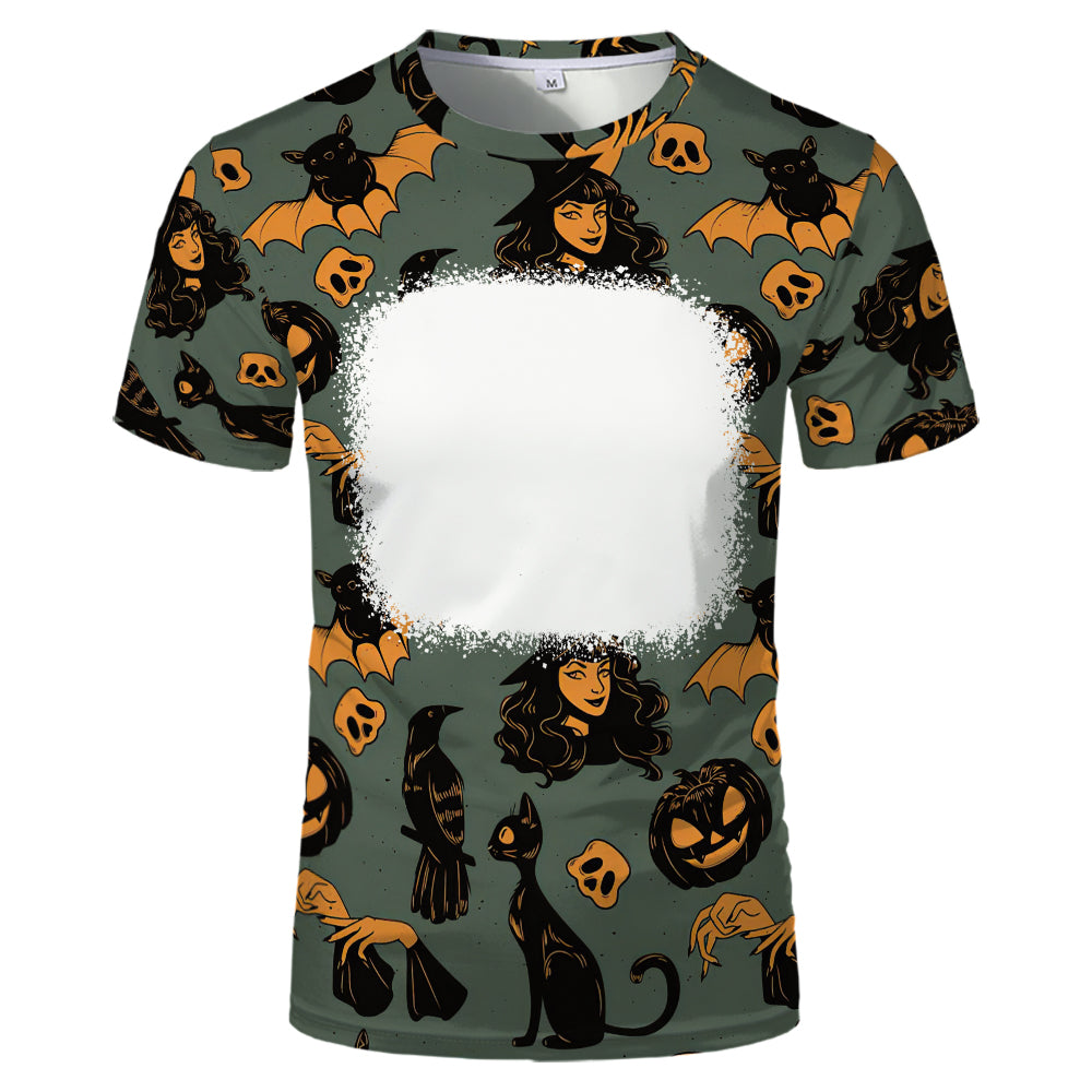 Halloween designs US size kids adults S- 6XL 100% olyester blanched sublimation shirts faux
