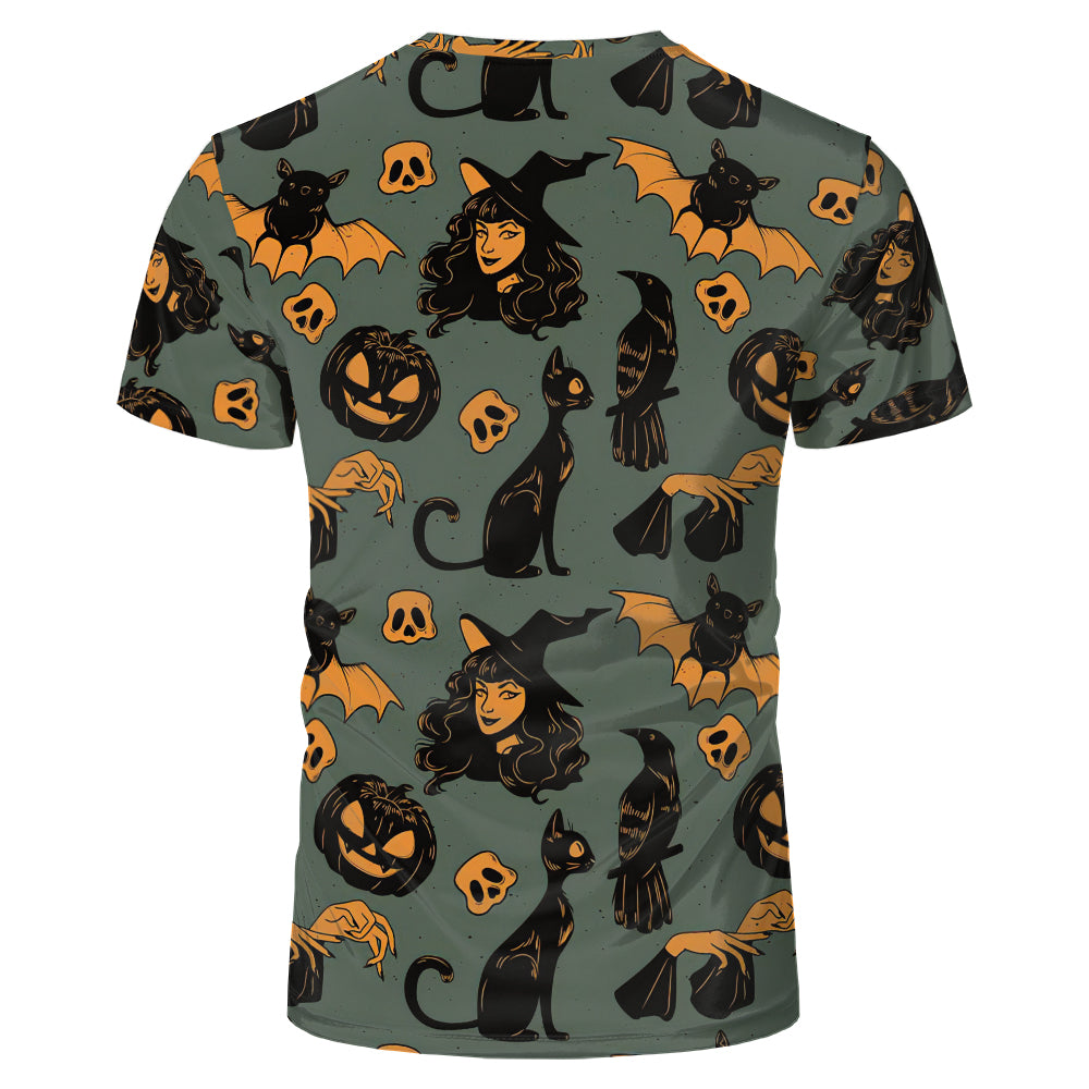 Halloween designs US size kids adults S- 6XL 100% olyester blanched sublimation shirts faux
