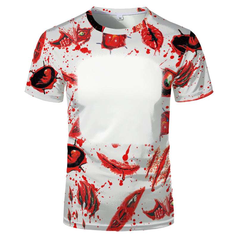 Halloween designs US size kids adults S- 6XL 100% olyester blanched sublimation shirts faux