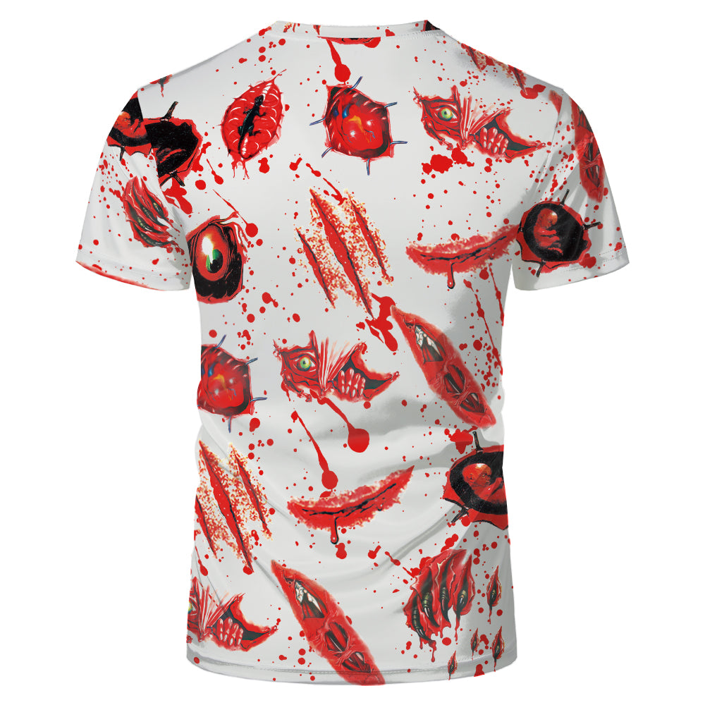 Halloween designs US size kids adults S- 6XL 100% olyester blanched sublimation shirts faux