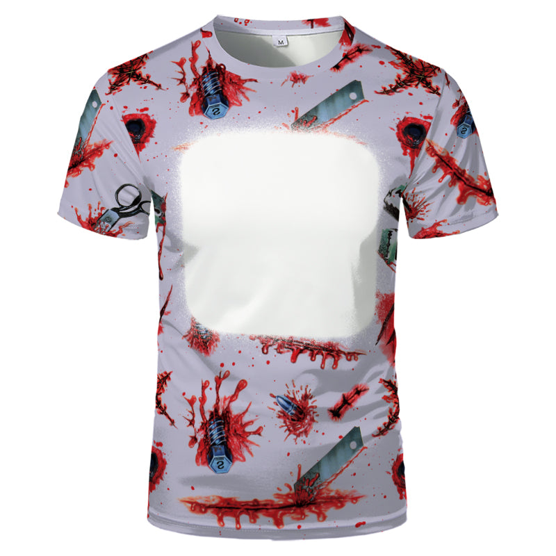Halloween designs US size kids adults S- 6XL 100% olyester blanched sublimation shirts faux