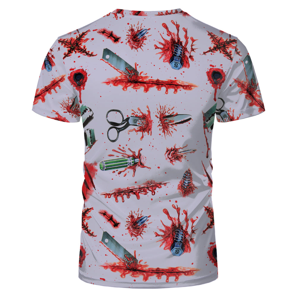 Halloween designs US size kids adults S- 6XL 100% olyester blanched sublimation shirts faux