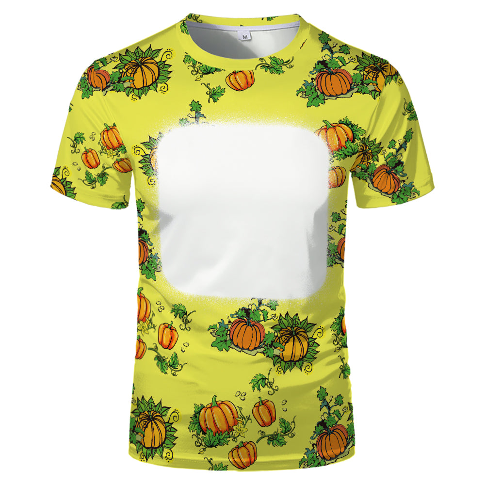 Thanksgiving day 100% polyester Sublimation Blank 3D printing Faux Bleached T-shirts