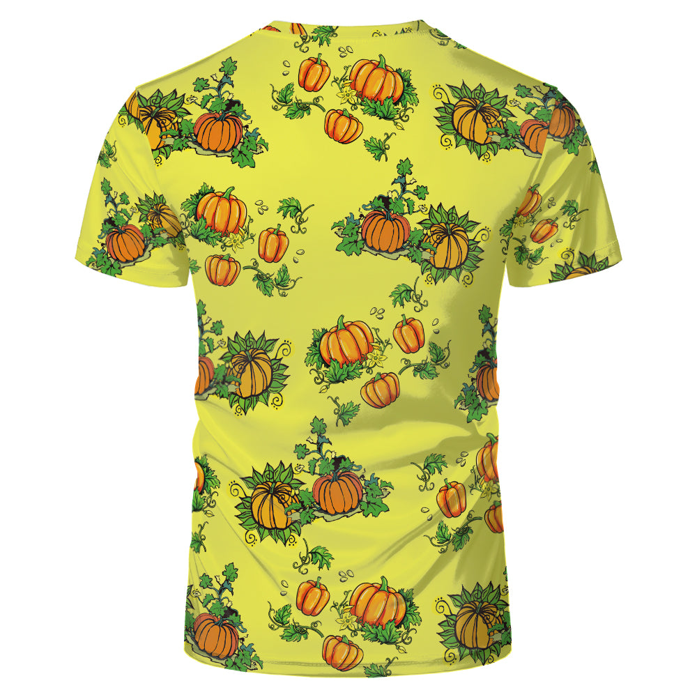 Thanksgiving day 100% polyester Sublimation Blank 3D printing Faux Bleached T-shirts