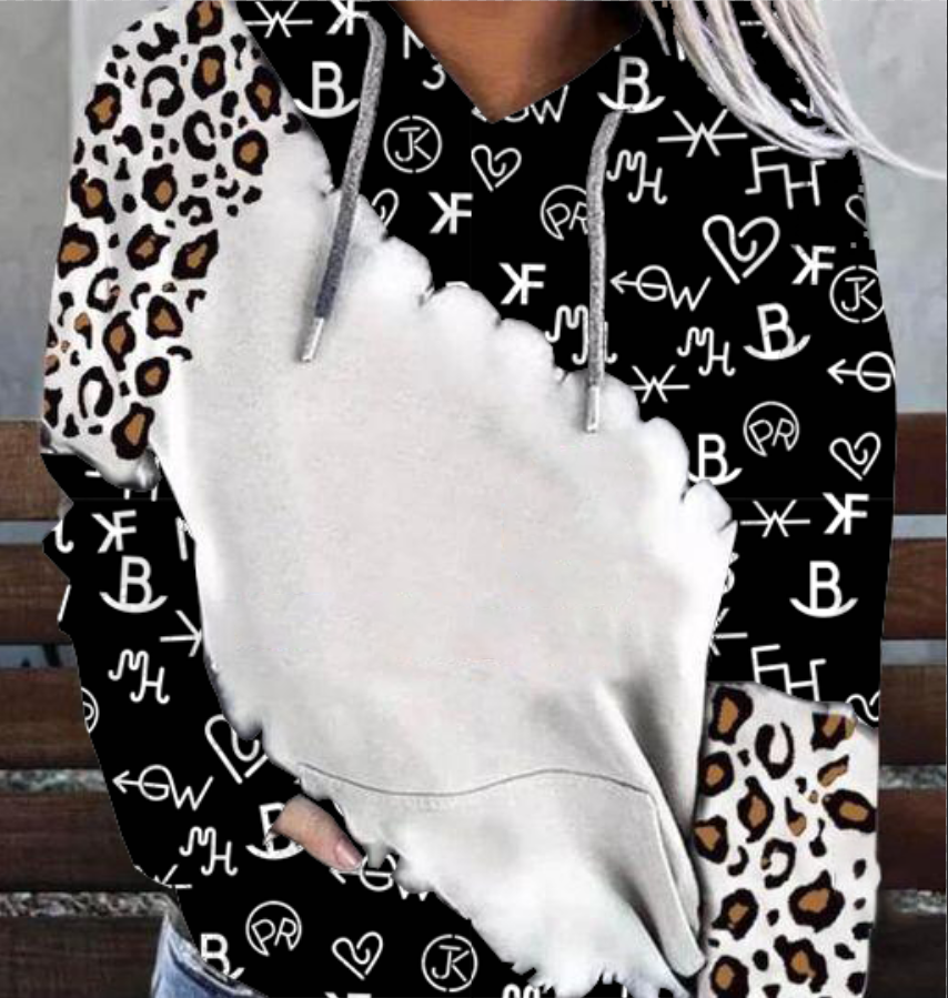 95%  polyester and 5% spandex bleached sublimation hoodies blank faux bleach hoody