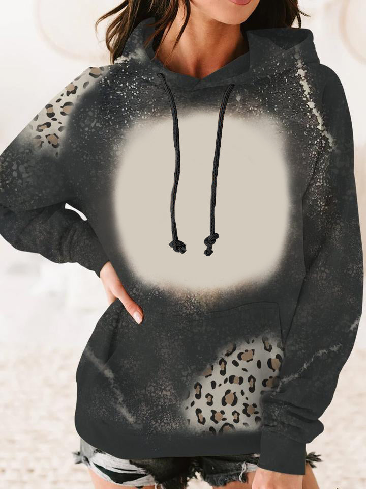 95%  polyester and 5% spandex bleached sublimation hoodies blank faux bleach hoody