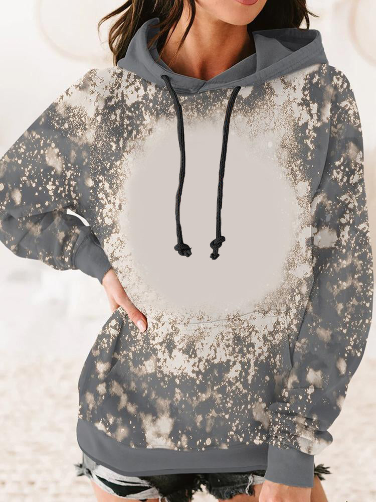 95%  polyester and 5% spandex bleached sublimation hoodies blank faux bleach hoody