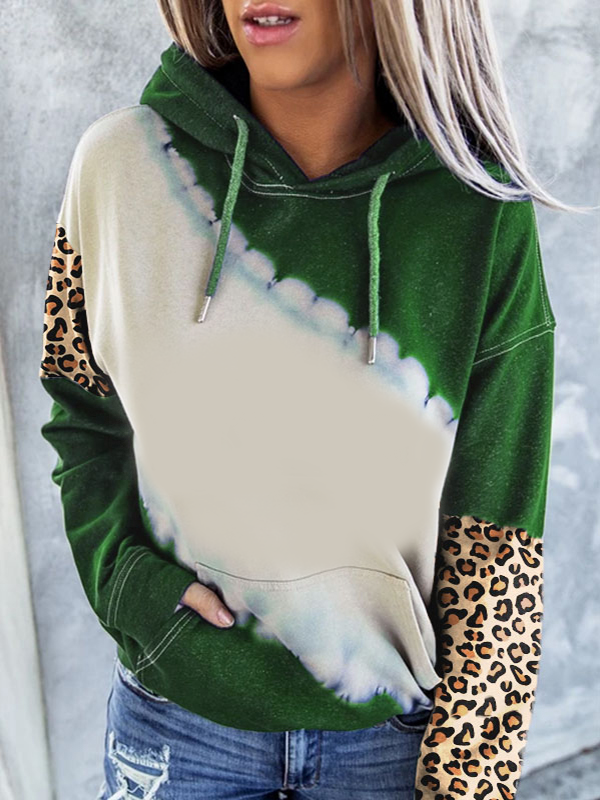 Factory Outlet Wholesale Custom Made Design Bleach Sweatshirt Sublimation Blank Faux Bleach Pullover Hoodie