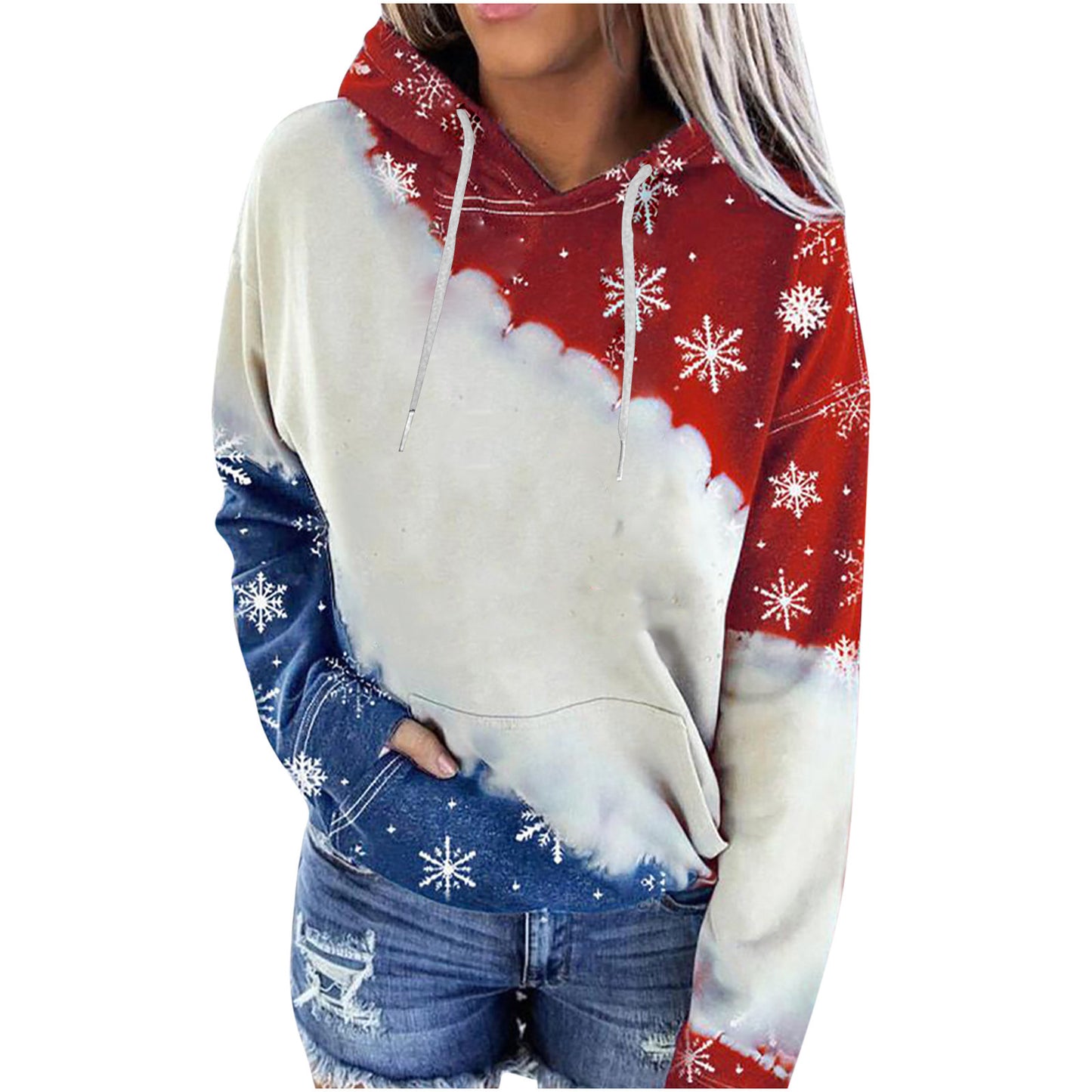 Factory Outlet Wholesale Custom Made Design Bleach Sweatshirt Sublimation Blank Faux Bleach Pullover Hoodie