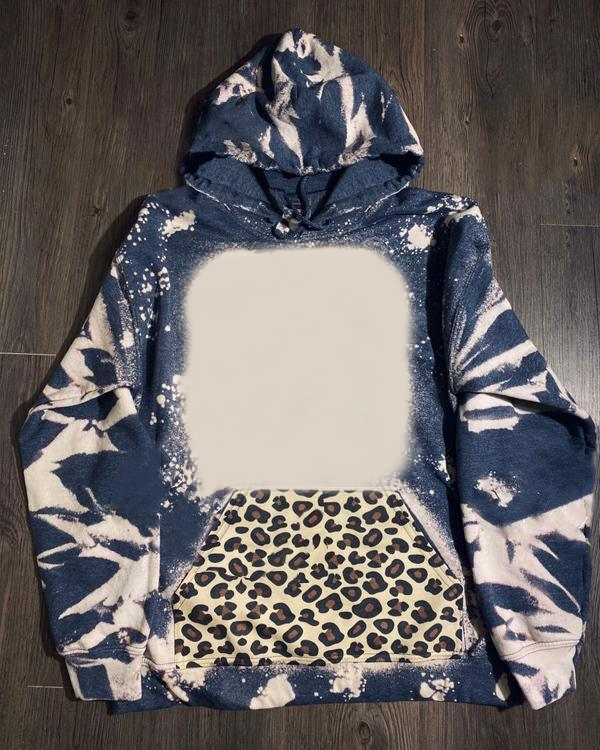 sublimation Hoodies 100% polyester adults kids faux bleached sweatshirt for DIY sublimation printing