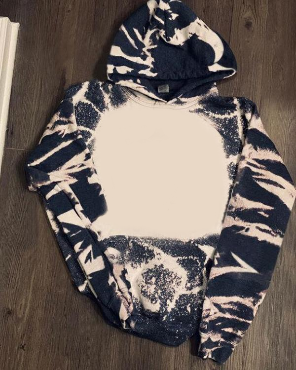 sublimation Hoodies 100% polyester adults kids faux bleached sweatshirt for DIY sublimation printing