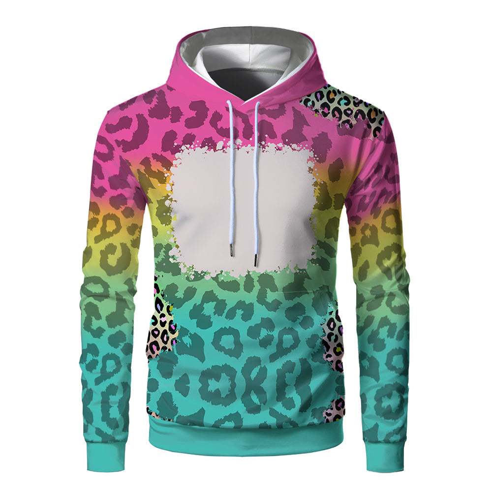 Custom Print Unisex Fleece Hooded Pullover Faux Bleach Polyester Bleached Look Sublimation Blanks Hoodies For Men and women