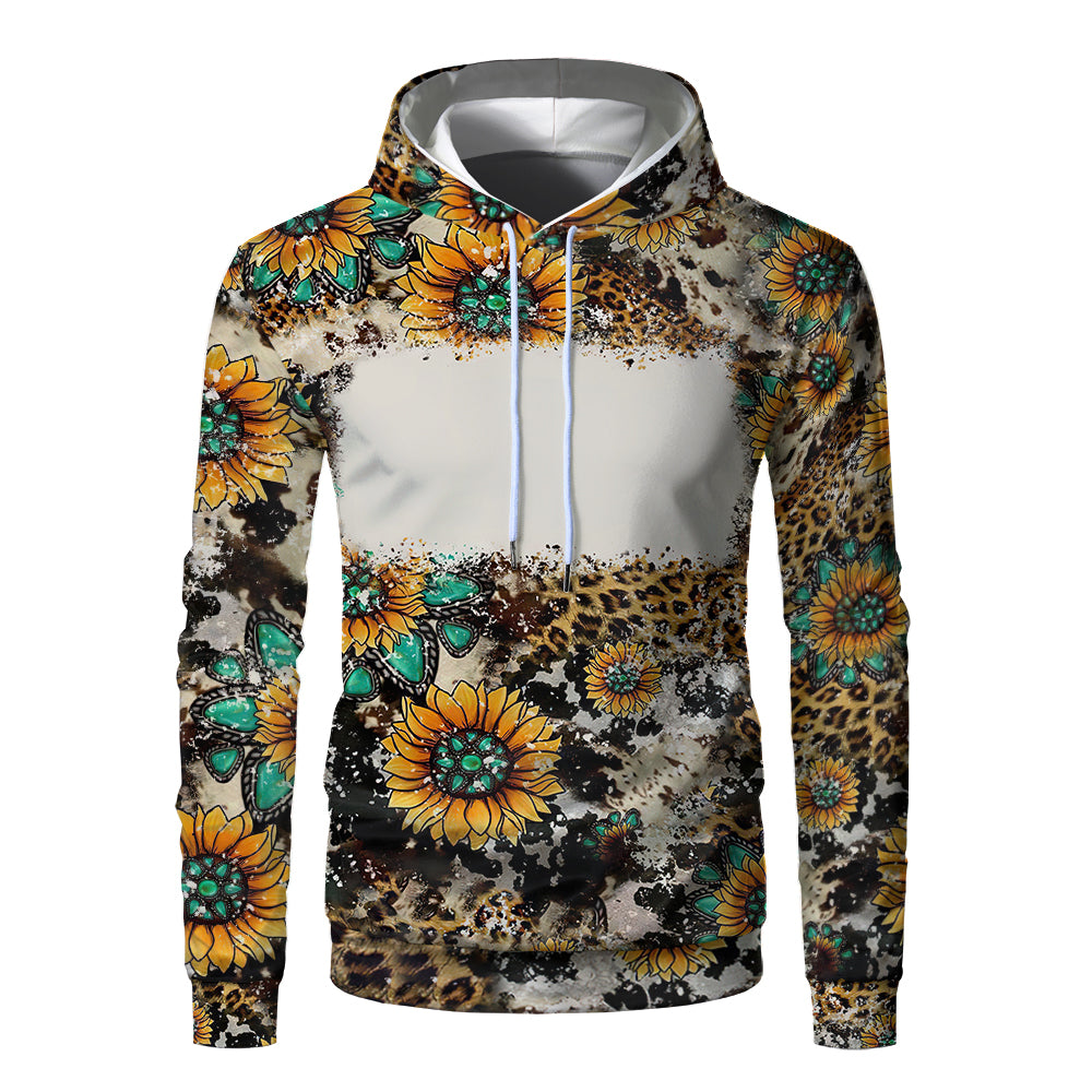 Custom Print Unisex Fleece Hooded Pullover Faux Bleach Polyester Bleached Look Sublimation Blanks Hoodies For Men and women