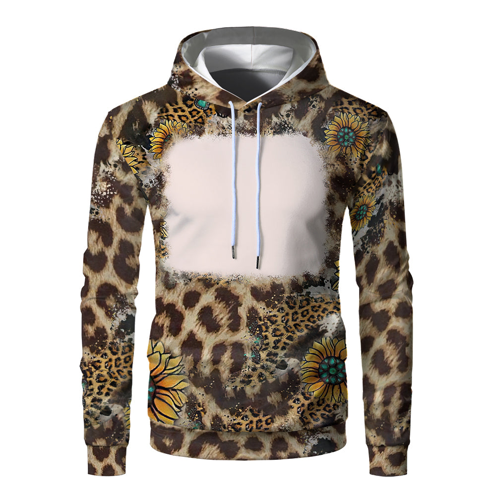 Custom Print Unisex Fleece Hooded Pullover Faux Bleach Polyester Bleached Look Sublimation Blanks Hoodies For Men and women