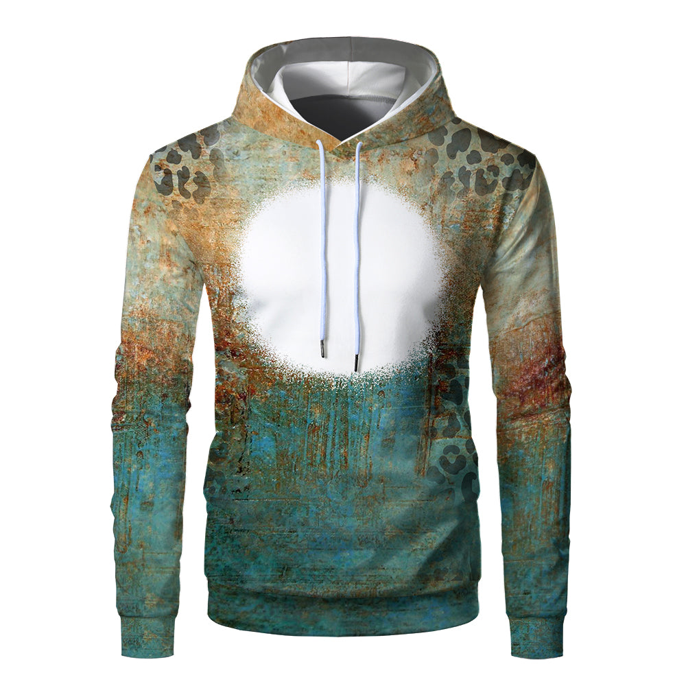 Custom Print Unisex Fleece Hooded Pullover Faux Bleach Polyester Bleached Look Sublimation Blanks Hoodies For Men and women