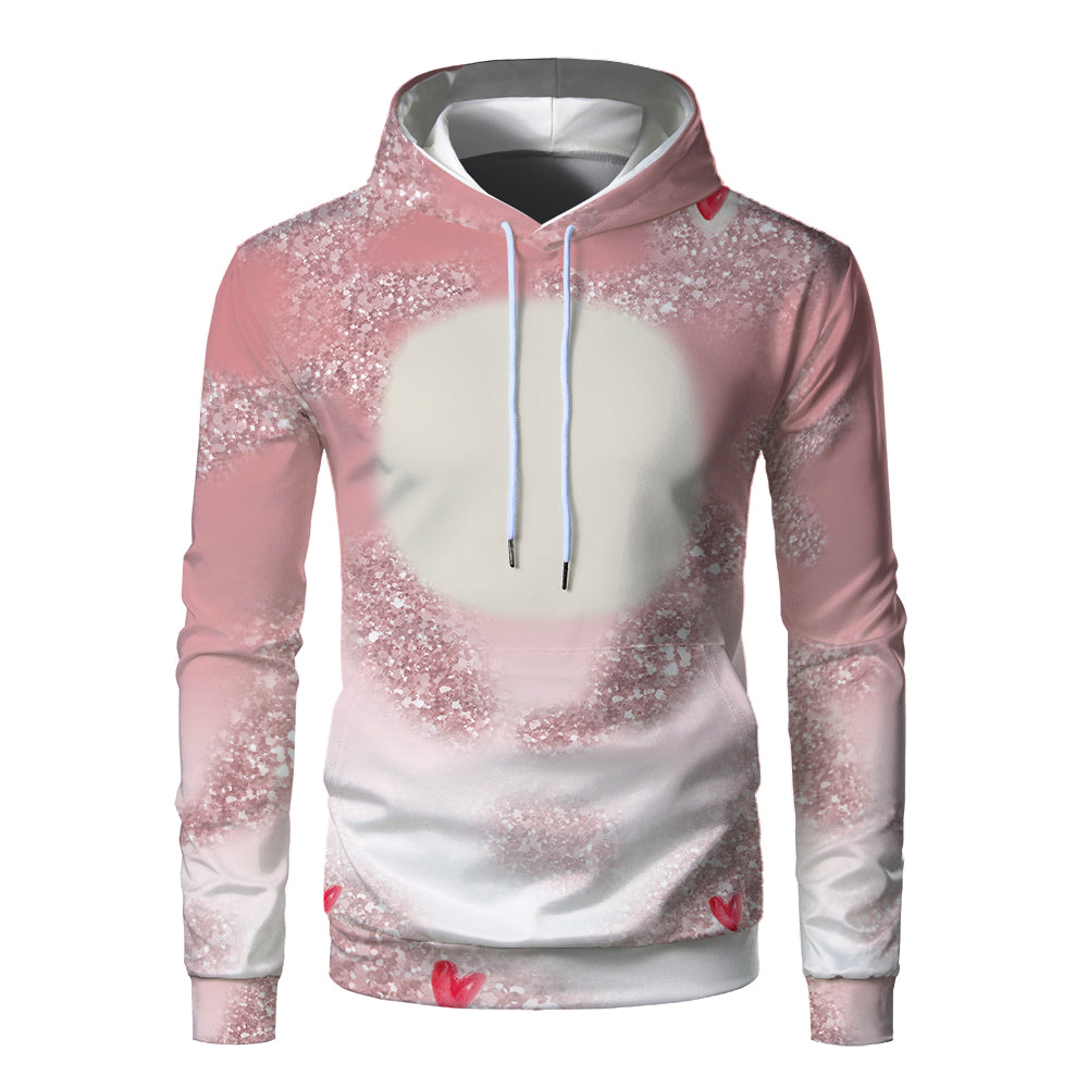 Custom Print Unisex Fleece Hooded Pullover Faux Bleach Polyester Bleached Look Sublimation Blanks Hoodies For Men and women