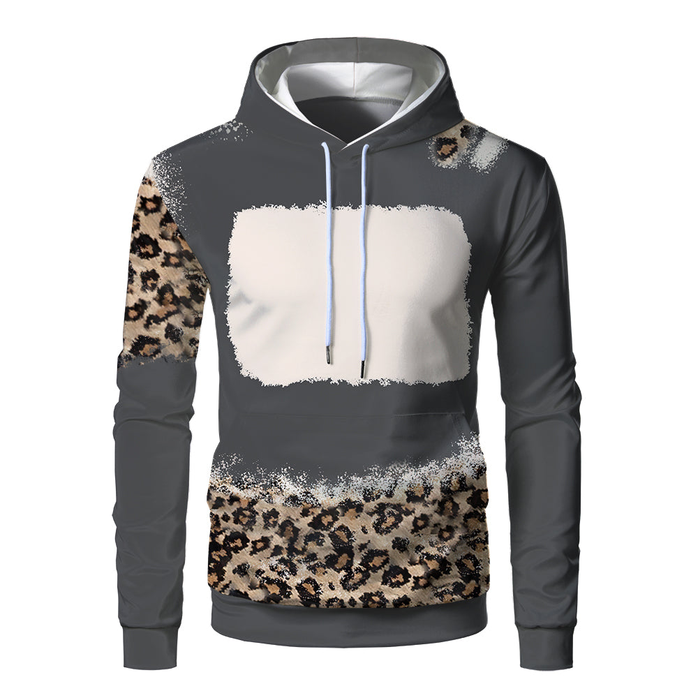 Custom Print Unisex Fleece Hooded Pullover Faux Bleach Polyester Bleached Look Sublimation Blanks Hoodies For Men and women