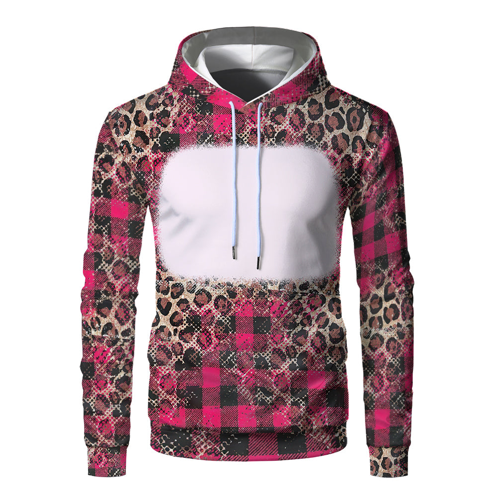 Custom Print Unisex Fleece Hooded Pullover Faux Bleach Polyester Bleached Look Sublimation Blanks Hoodies For Men and women