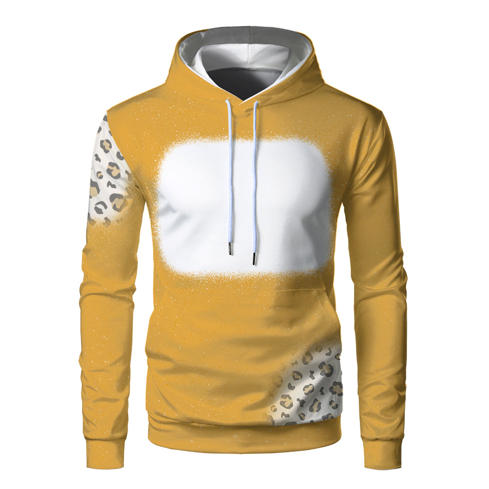 Custom Print Unisex Fleece Hooded Pullover Faux Bleach Polyester Bleached Look Sublimation Blanks Hoodies For Men and women