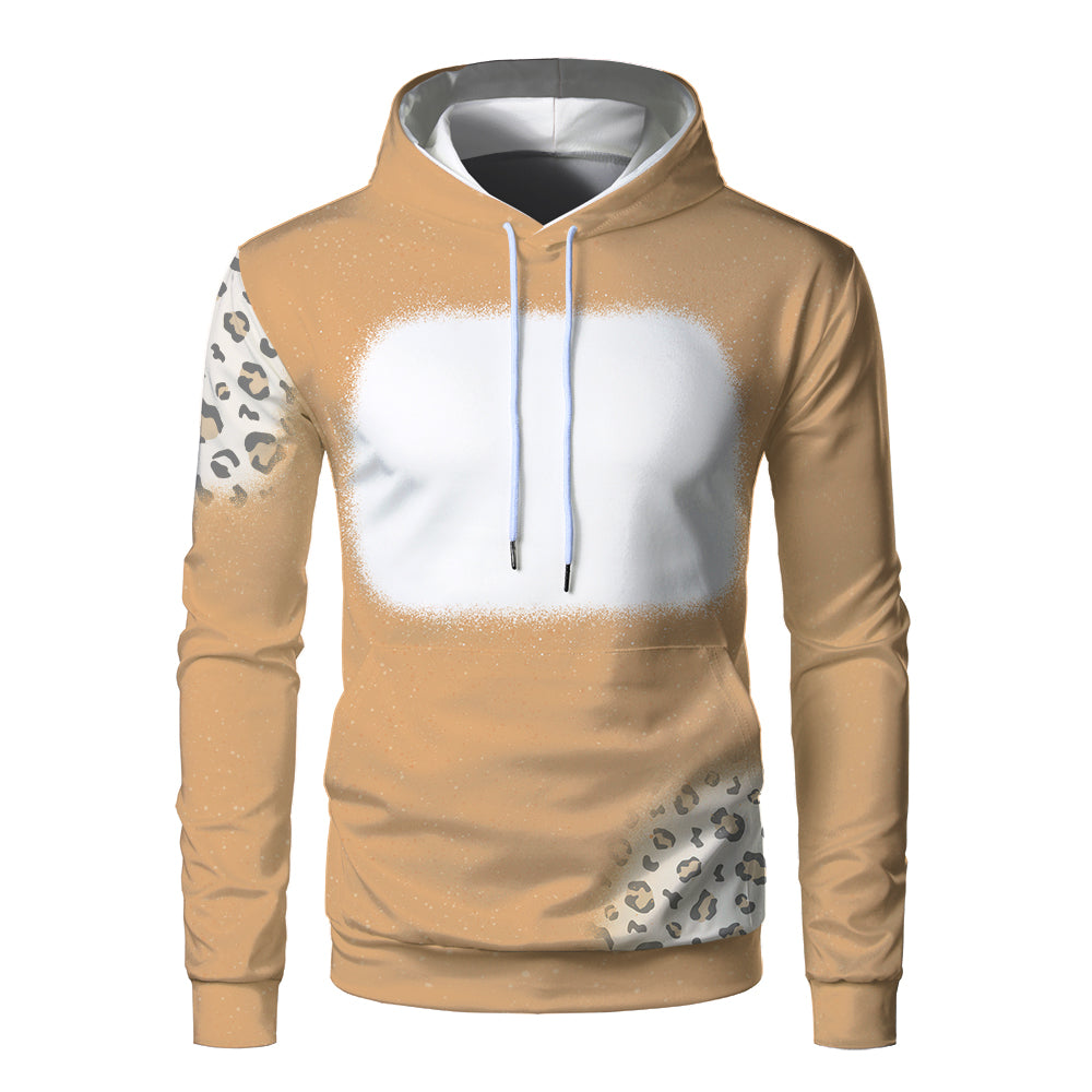 Custom Print Unisex Fleece Hooded Pullover Faux Bleach Polyester Bleached Look Sublimation Blanks Hoodies For Men and women