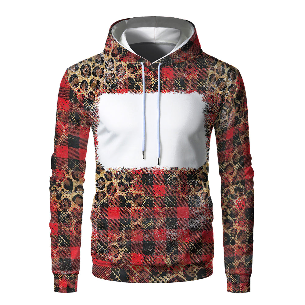 Custom Print Unisex Fleece Hooded Pullover Faux Bleach Polyester Bleached Look Sublimation Blanks Hoodies For Men and women