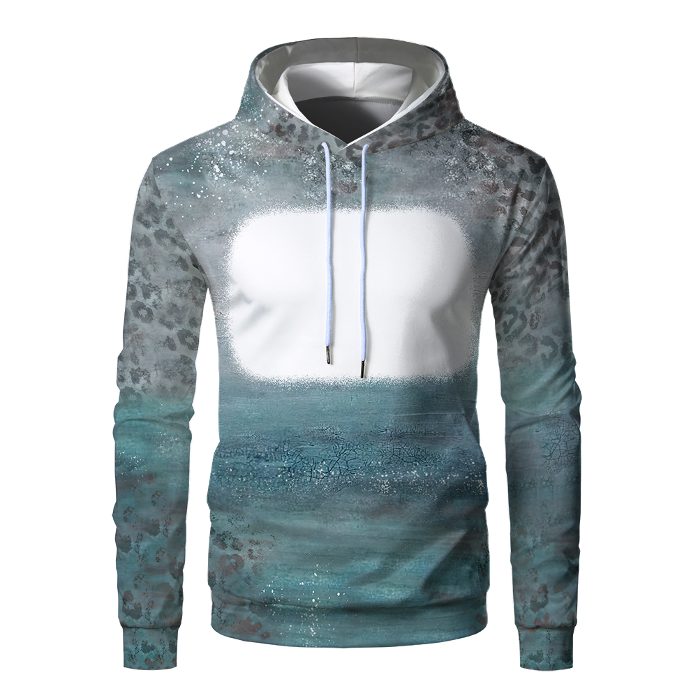 Custom Print Unisex Fleece Hooded Pullover Faux Bleach Polyester Bleached Look Sublimation Blanks Hoodies For Men and women