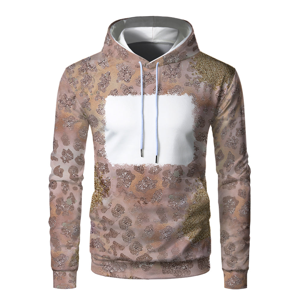 Custom Print Unisex Fleece Hooded Pullover Faux Bleach Polyester Bleached Look Sublimation Blanks Hoodies For Men and women