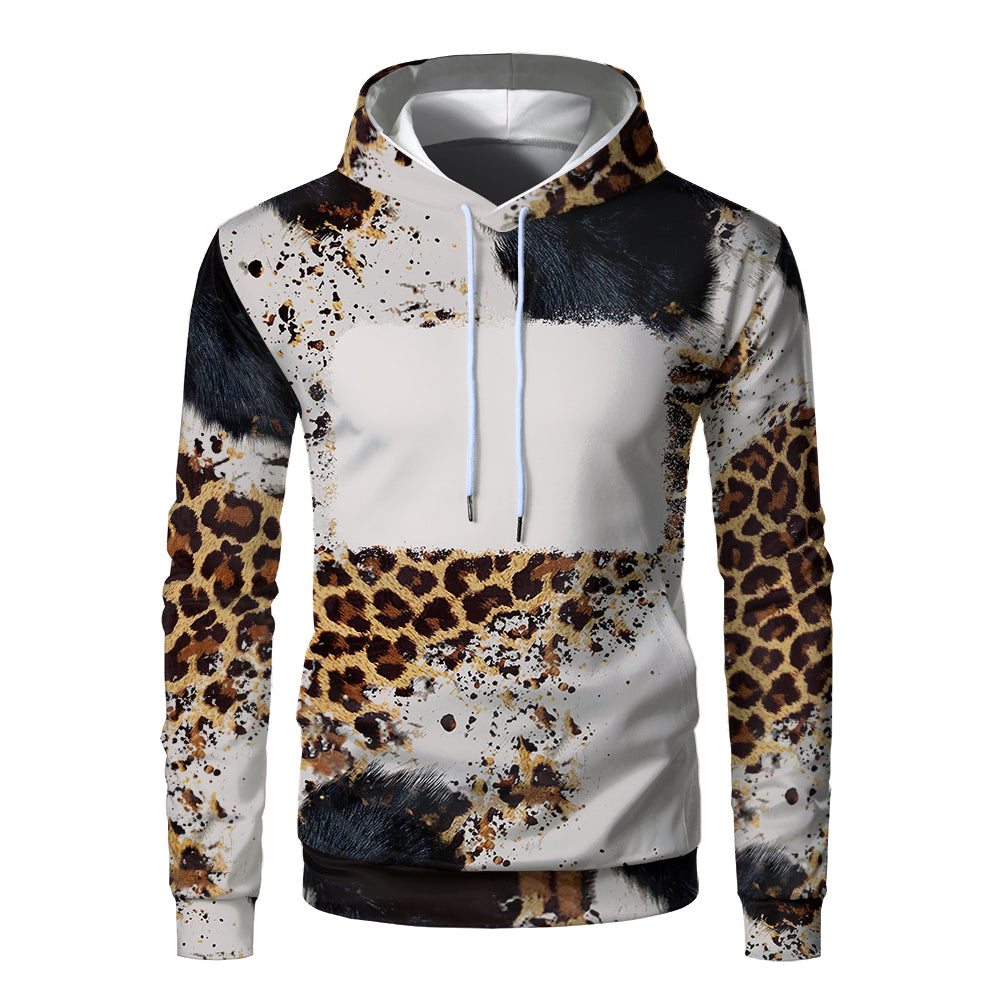 Custom Print Unisex Fleece Hooded Pullover Faux Bleach Polyester Bleached Look Sublimation Blanks Hoodies For Men and women