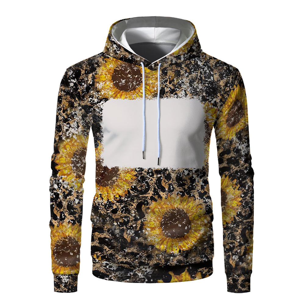 Custom Print Unisex Fleece Hooded Pullover Faux Bleach Polyester Bleached Look Sublimation Blanks Hoodies For Men and women