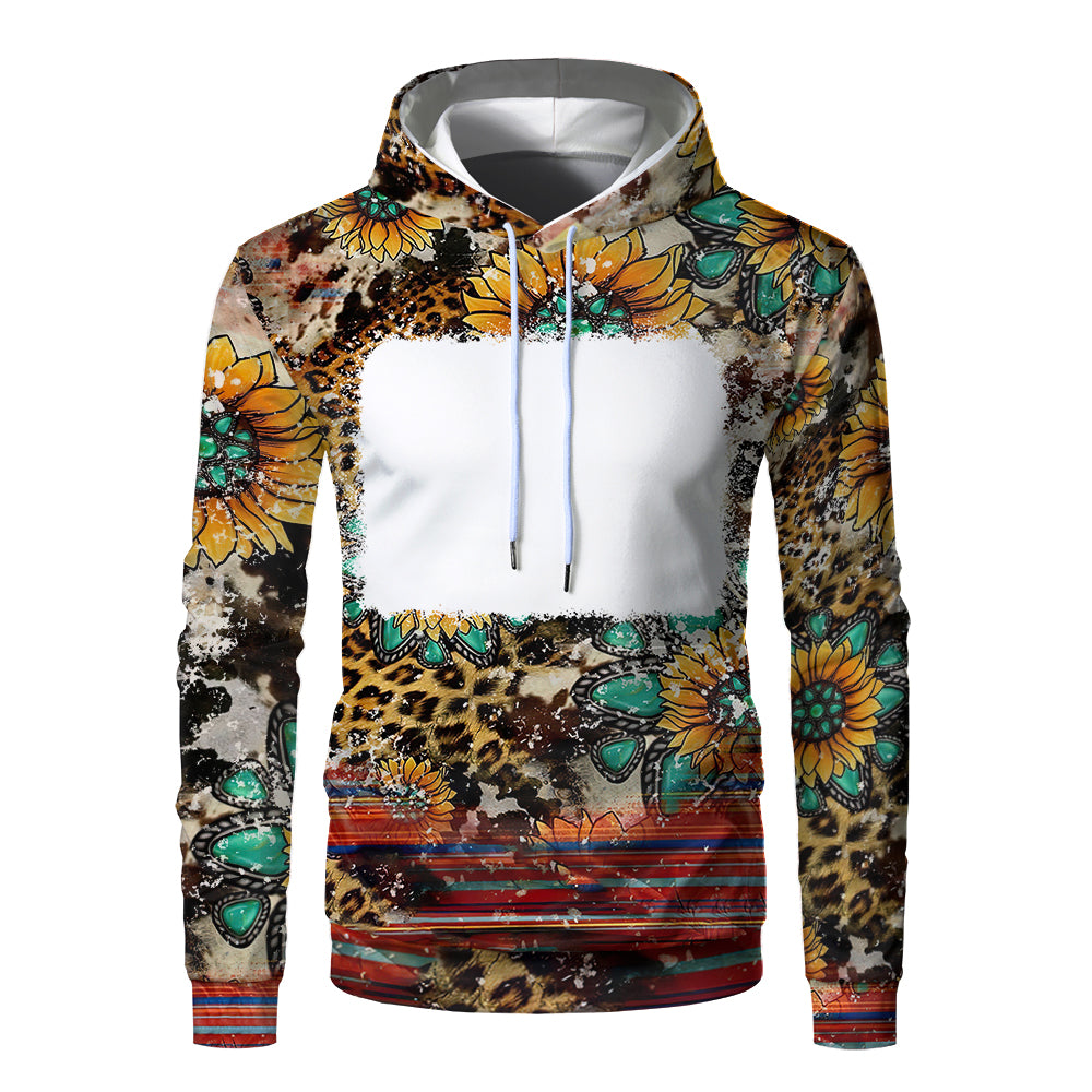 Custom Print Unisex Fleece Hooded Pullover Faux Bleach Polyester Bleached Look Sublimation Blanks Hoodies For Men and women