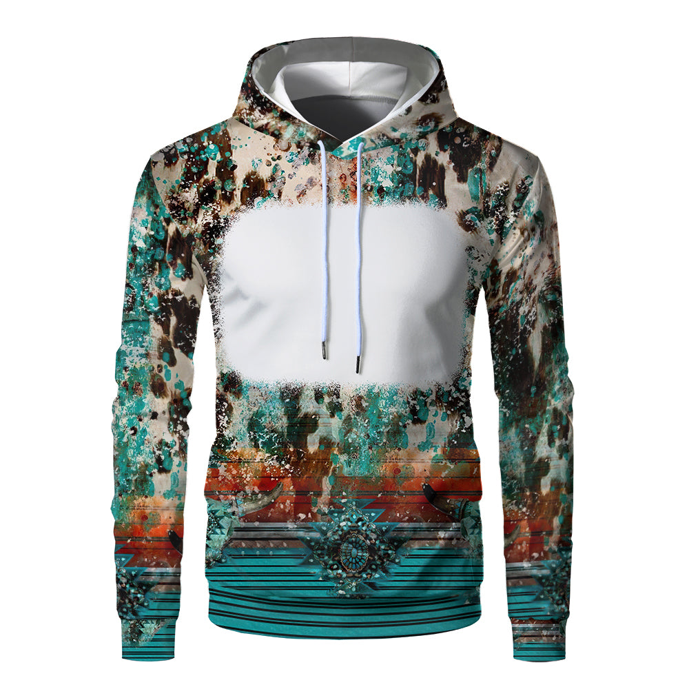 Custom Print Unisex Fleece Hooded Pullover Faux Bleach Polyester Bleached Look Sublimation Blanks Hoodies For Men and women