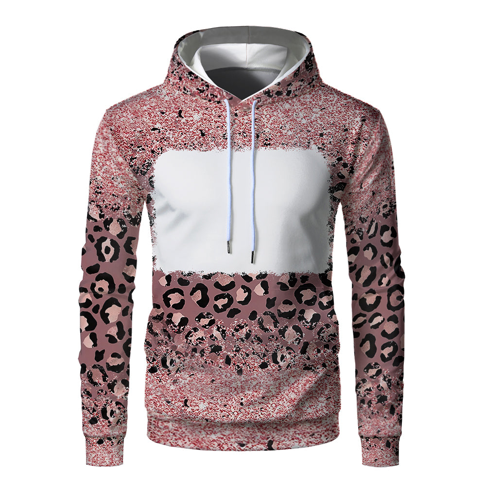 Custom Print Unisex Fleece Hooded Pullover Faux Bleach Polyester Bleached Look Sublimation Blanks Hoodies For Men and women