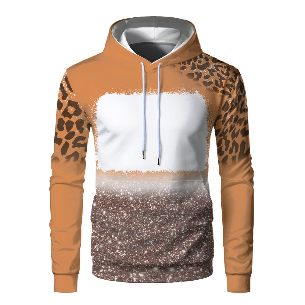 Custom Print Unisex Fleece Hooded Pullover Faux Bleach Polyester Bleached Look Sublimation Blanks Hoodies For Men and women