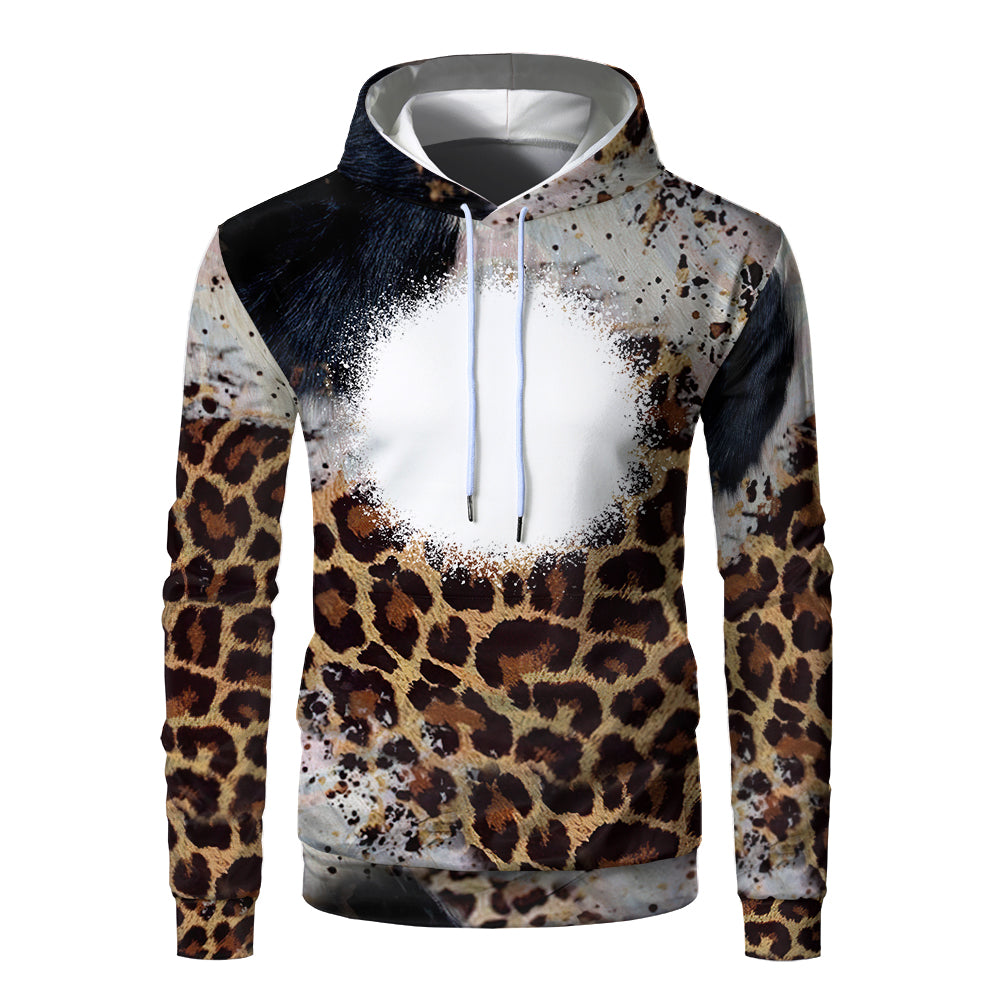 Custom Print Unisex Fleece Hooded Pullover Faux Bleach Polyester Bleached Look Sublimation Blanks Hoodies For Men and women