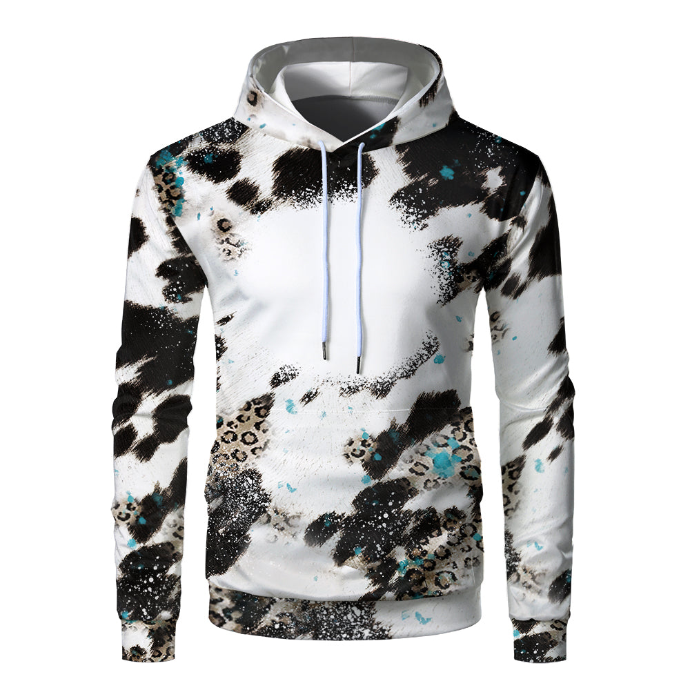 Custom Print Unisex Fleece Hooded Pullover Faux Bleach Polyester Bleached Look Sublimation Blanks Hoodies For Men and women