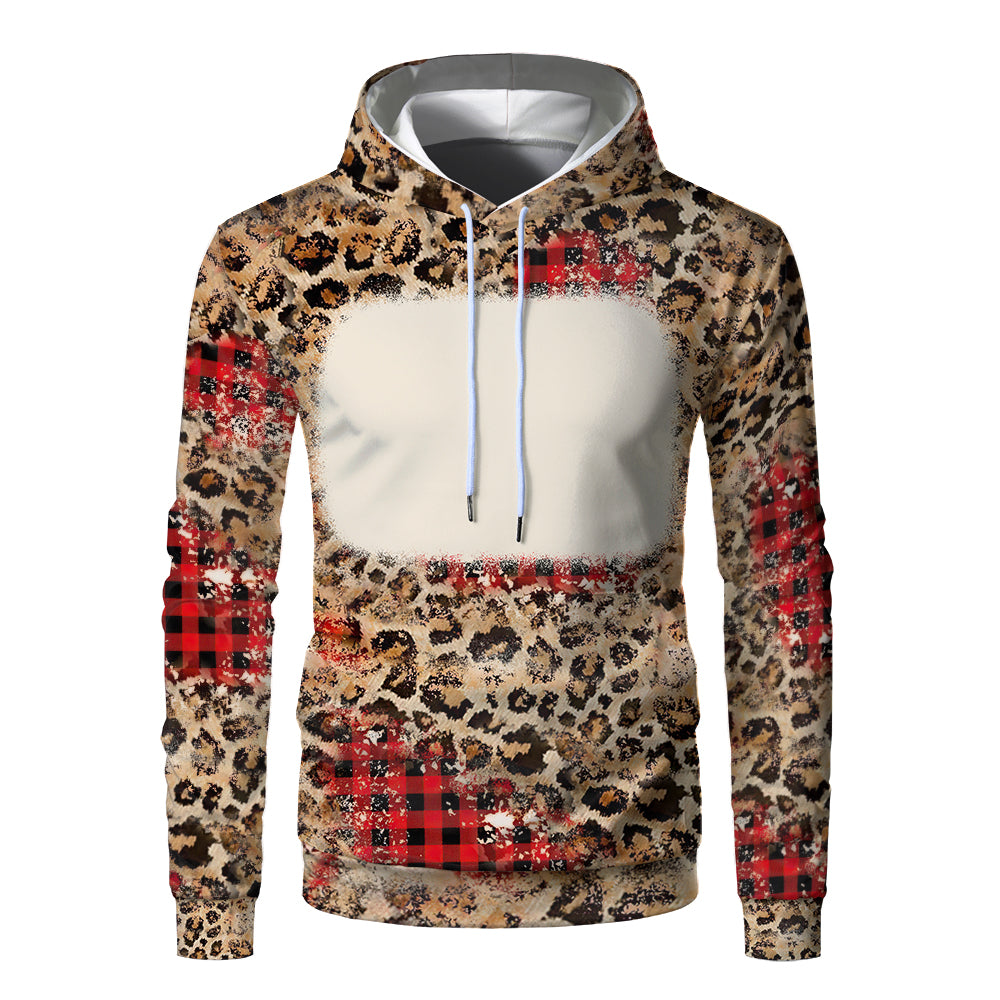 Custom Print Unisex Fleece Hooded Pullover Faux Bleach Polyester Bleached Look Sublimation Blanks Hoodies For Men and women