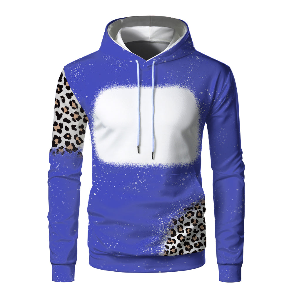 Custom Print Unisex Fleece Hooded Pullover Faux Bleach Polyester Bleached Look Sublimation Blanks Hoodies For Men and women