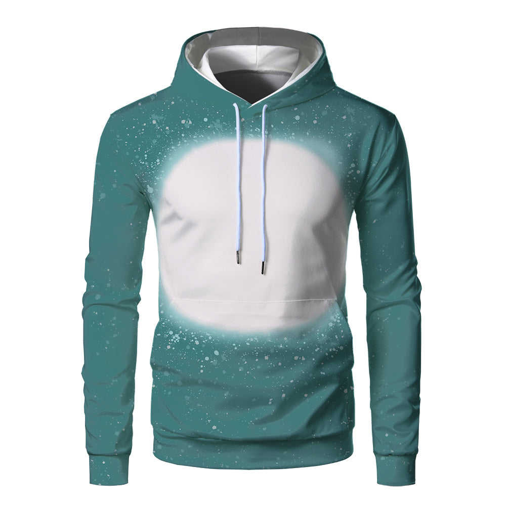 Custom Print Unisex Fleece Hooded Pullover Faux Bleach Polyester Bleached Look Sublimation Blanks Hoodies For Men and women