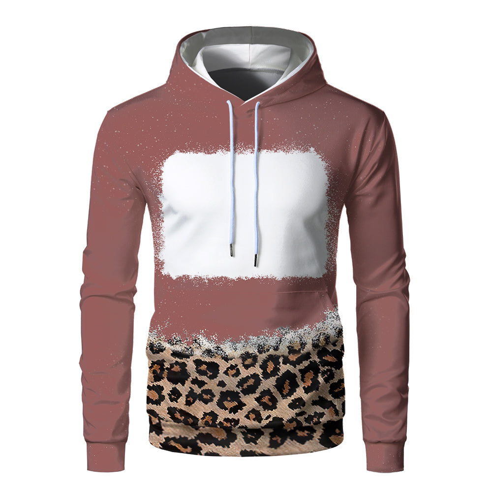 Custom Print Unisex Fleece Hooded Pullover Faux Bleach Polyester Bleached Look Sublimation Blanks Hoodies For Men and women