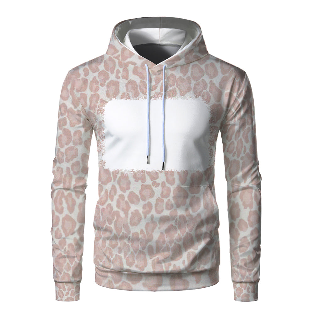 Custom Print Unisex Fleece Hooded Pullover Faux Bleach Polyester Bleached Look Sublimation Blanks Hoodies For Men and women