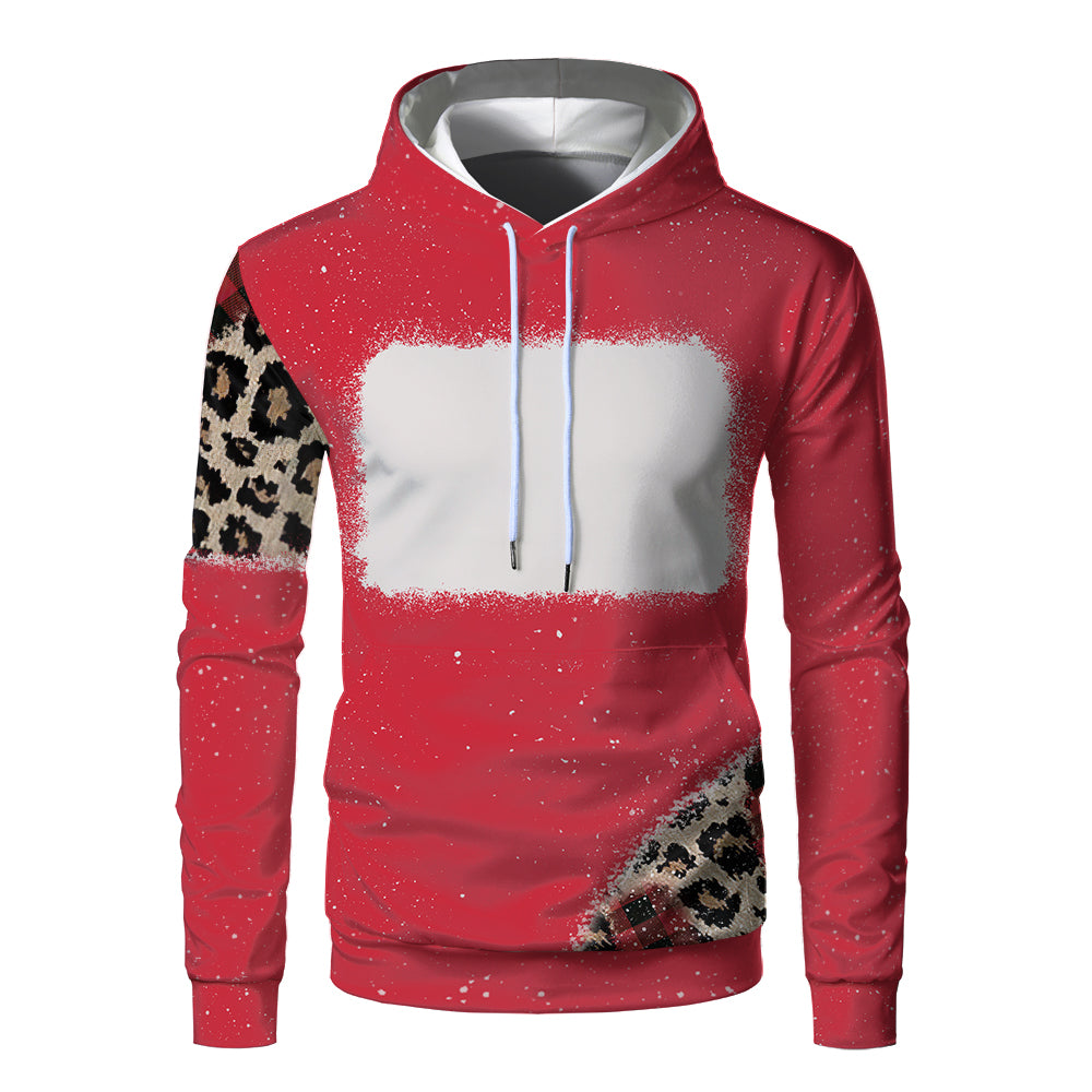 Custom Print Unisex Fleece Hooded Pullover Faux Bleach Polyester Bleached Look Sublimation Blanks Hoodies For Men and women