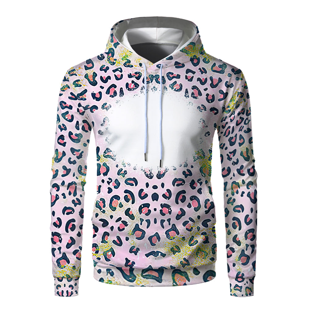 Custom Print Unisex Fleece Hooded Pullover Faux Bleach Polyester Bleached Look Sublimation Blanks Hoodies For Men and women