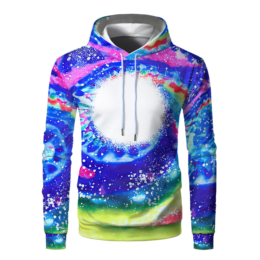 Custom Print Unisex Fleece Hooded Pullover Faux Bleach Polyester Bleached Look Sublimation Blanks Hoodies For Men and women