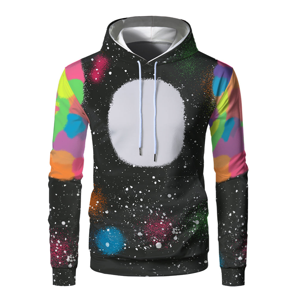 Custom Print Unisex Fleece Hooded Pullover Faux Bleach Polyester Bleached Look Sublimation Blanks Hoodies For Men and women