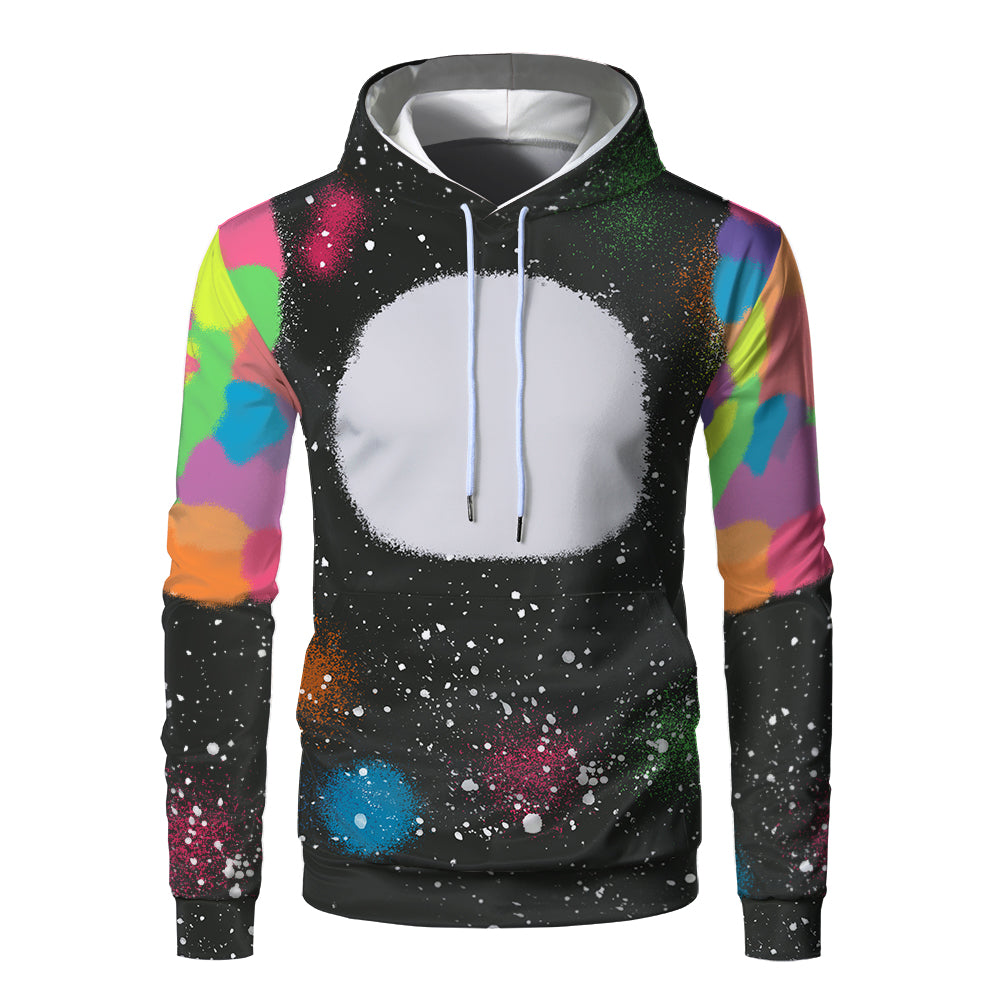 Custom Print Unisex Fleece Hooded Pullover Faux Bleach Polyester Bleached Look Sublimation Blanks Hoodies For Men and women