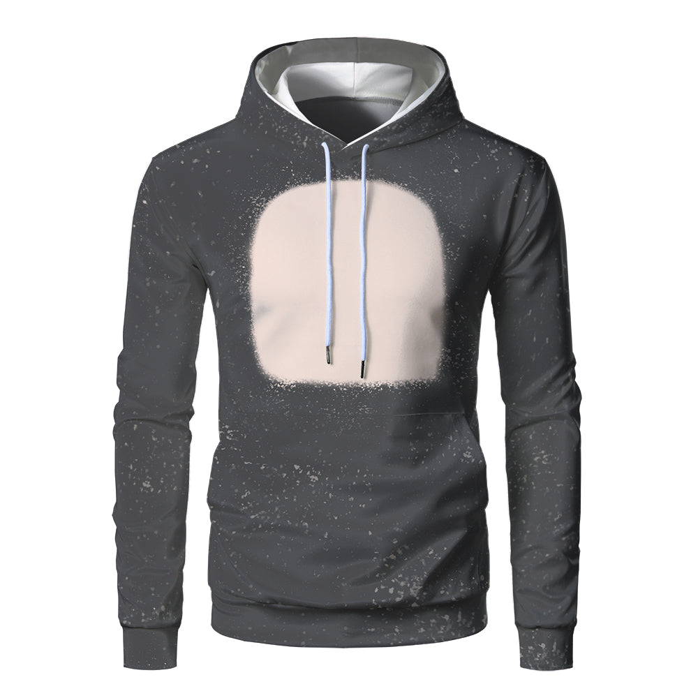 Custom Print Unisex Fleece Hooded Pullover Faux Bleach Polyester Bleached Look Sublimation Blanks Hoodies For Men and women